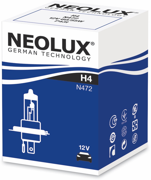 Żarówka samochodowa Neolux Standard N472 H4 12 V (4008321756756) - obraz 1