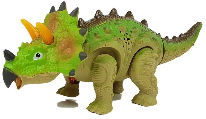 Динозавр LEAN Toys Трицератопс на батарейках Зелений 7189 (5905214970772) - зображення 3