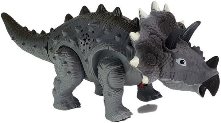 Динозавр LEAN Toys Трицератопс на батарейках Сірий 7188 (5905214970765) - зображення 4