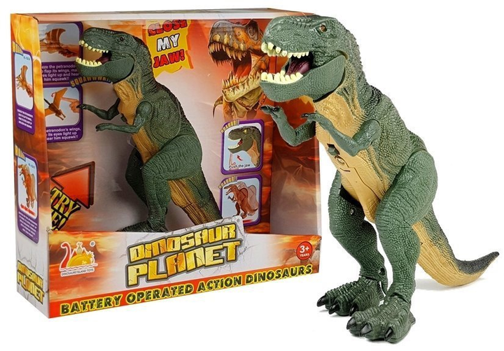 Динозавр LEAN Toys Тиранозавр рухається та ричить на батарейках Зелений 4077 (5907625580687) - зображення 2