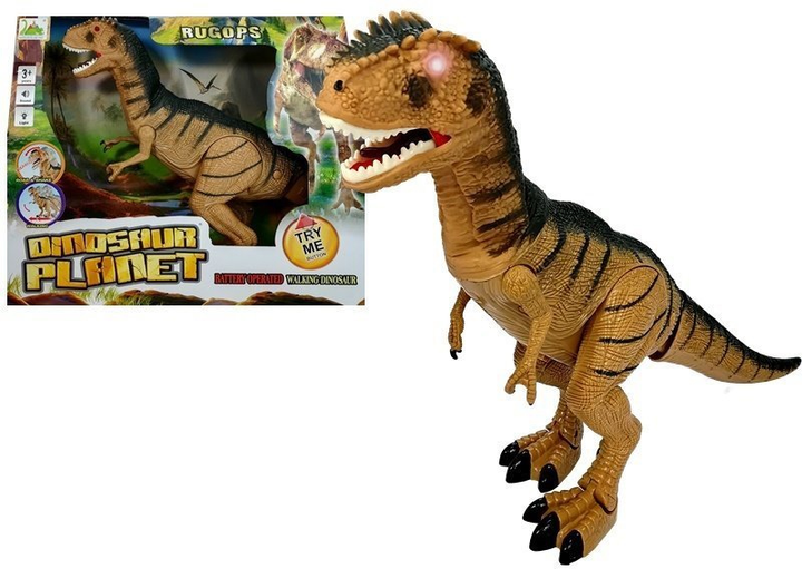 Динозавр LEAN Toys Ругопс рухається, ричить та світиться на батарейках 4552 (5905323211148) - зображення 5