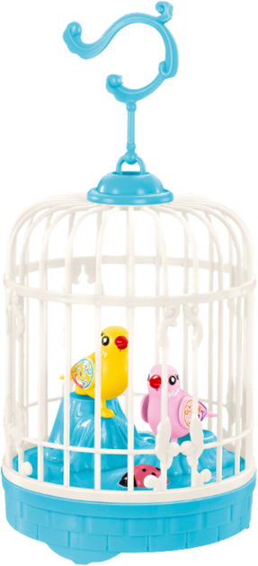 Клітка LEAN Toys з пташками на батарейках Синя 24849 (5905991058991) - зображення 3