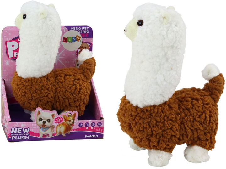 Lama LEAN Toys Alpaka chodzi oraz gra Brązowa 17611 (5905991004608) - obraz 2