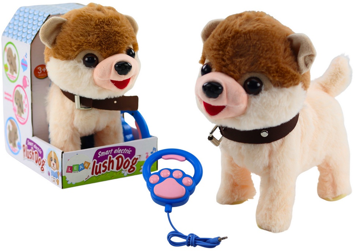 Собака LEAN Toys рухається та співає на повідку Біло-бежевий 21057 (5905991036234) - зображення 2