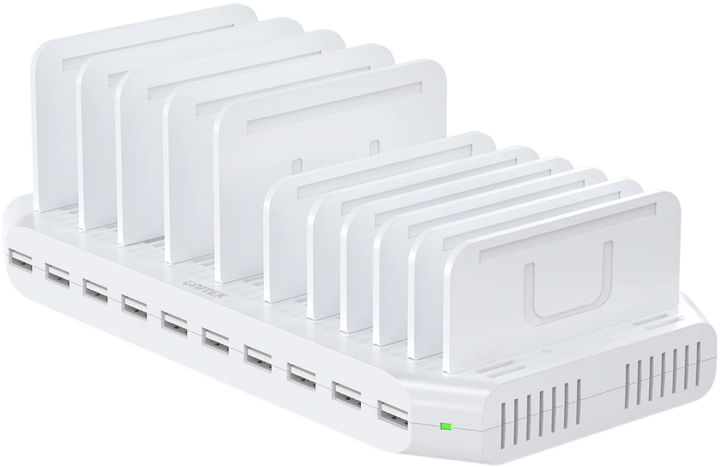 10-портовий універсальний зарядний пристрій Unitek 60W USB Charging Station White (Y-2190D01-EU) - зображення 1