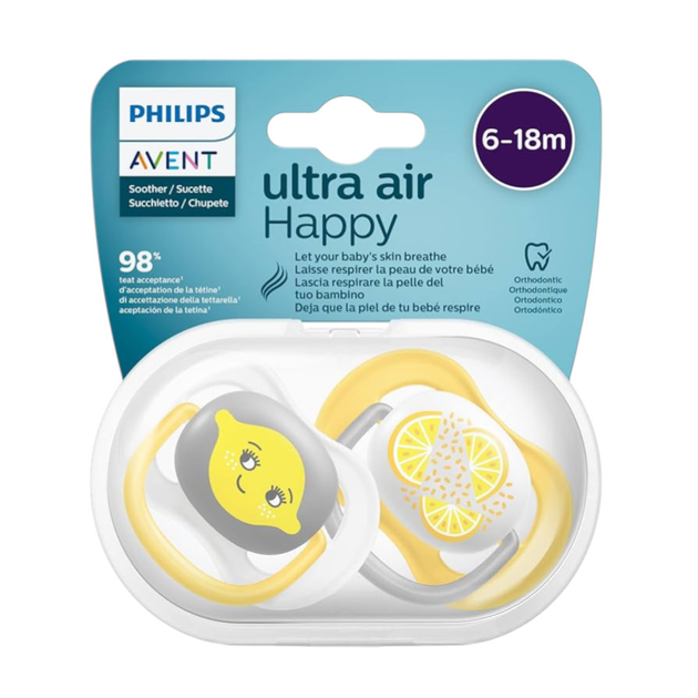 Пустушка ортодонтична Philips AVENT Ultra Air Happy 6-18м 2 шт SCF080/18 (8710103982418) - зображення 7