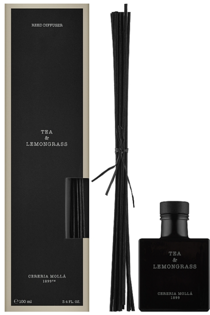 Dyfuzor zapachowy Cereria Molla Premium Reed Tea & Lemongrass + patyczki 100 ml (8424405013144) - obraz 1