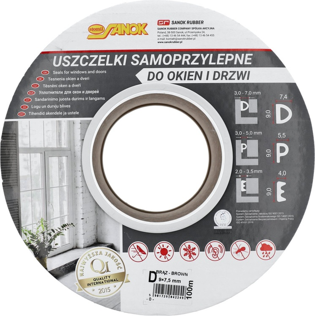 Uszczelka do okien i drzwi Stomil Sanok EPDM typ D 100 m Brązowa (5901729042249) - obraz 3