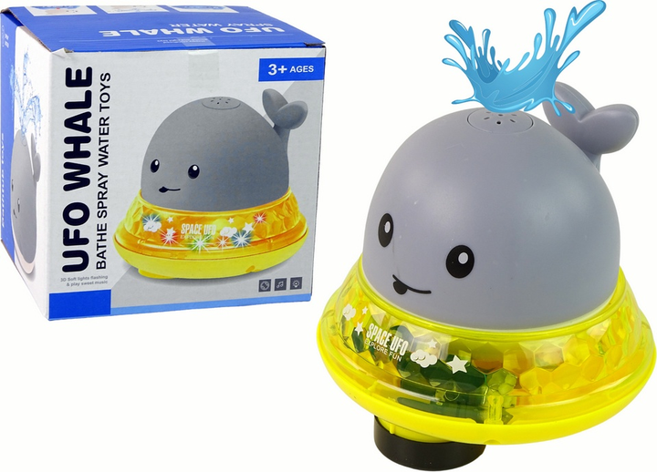 Zabawka do kąpieli LEAN Toys Wieloryb tryskający wodą Szara 15959 (5905679075050) - obraz 2