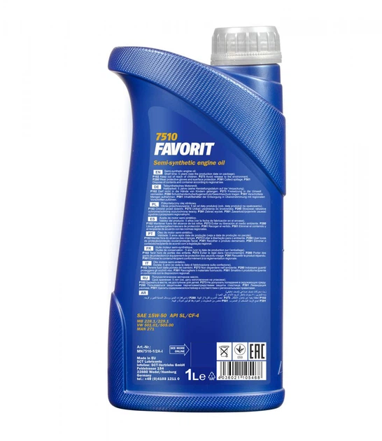 Моторное масло Mannol 7510 FAVORIT 15W-50 1л - изображение 2