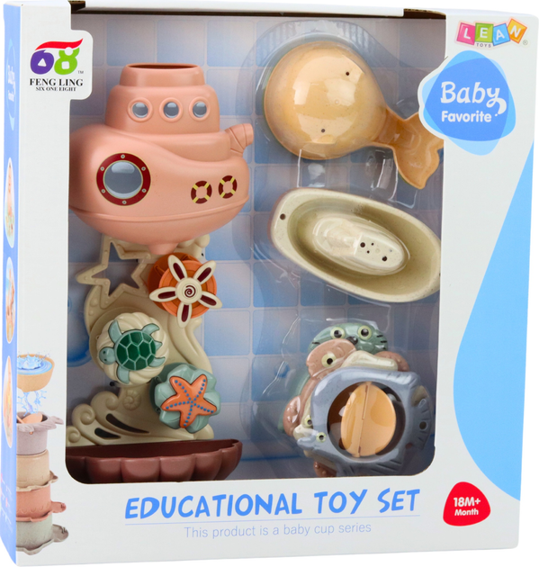 Zabawki do kąpieli LEAN Toys Statek podwodny z kubeczkami 22865 (5905991052142) - obraz 1