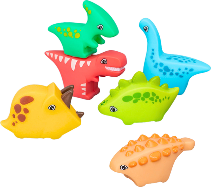 Zestaw zabawek do kąpeili LEAN Toys Dinozaury Kolorowe 22854 (5905991052036) - obraz 3