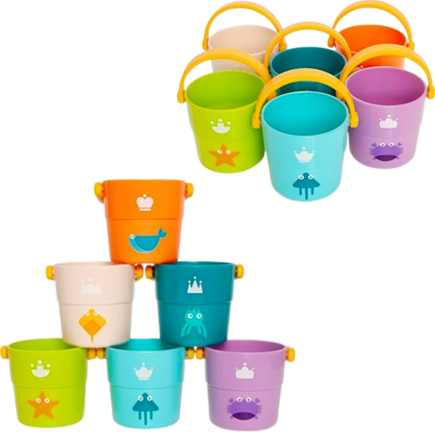 Набір відерок для ванни LEAN Toys з отворами різнокольоровий 22787 (5905991051367) - зображення 3