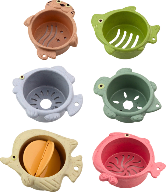 Zestaw kubeczków do kąpieli LEAN Toys do układania 22863 (5905991052128) - obraz 3