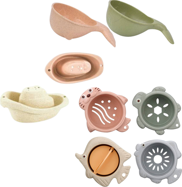 Zabawki do kąpieli LEAN Toys Statek podwodny z kubeczkami 22865 (5905991052142) - obraz 3