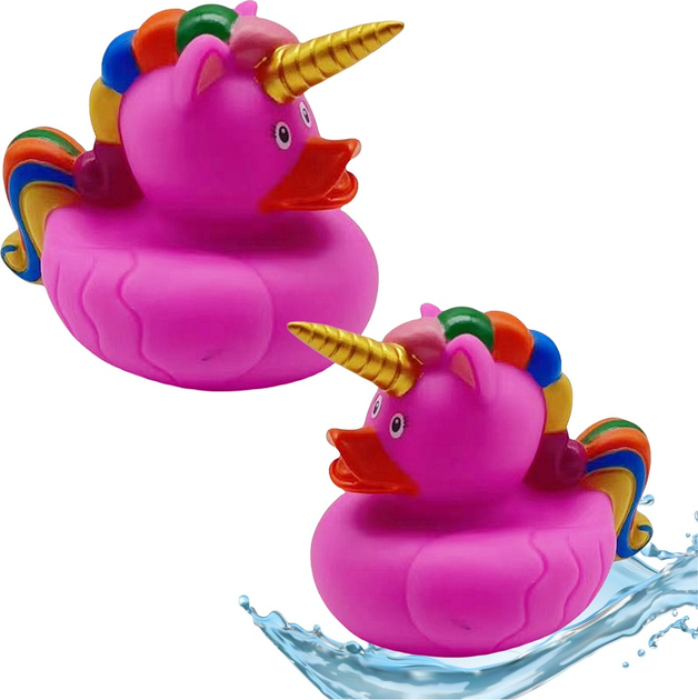 Zabawka do kąpieli LEAN Toys Kaczuszka Jednorożec Różowa 21040 (5905991036050) - obraz 2