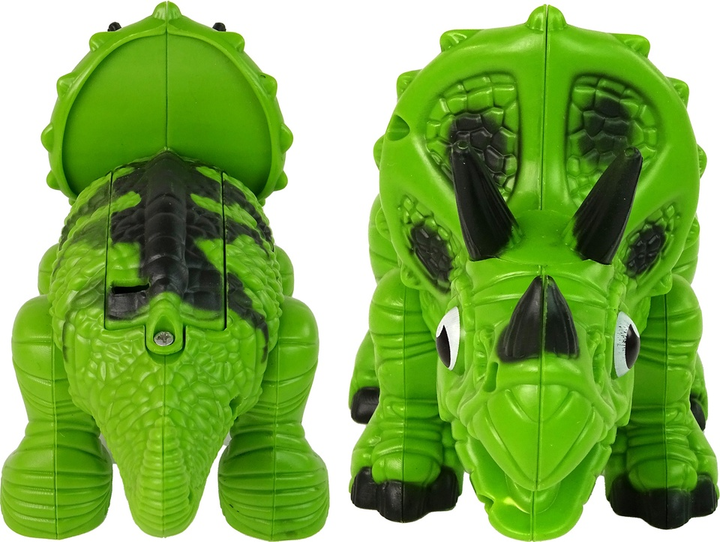 Динозавр LEAN Toys Трицератопс на батарейках Зелений 15165 (5905515355490) - зображення 5