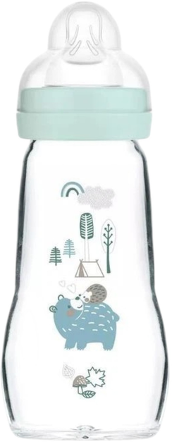 Butelka do karmienia Mam Feel Good Forest szklana dla chłopców (851247) 260 ml (9001616851247) - obraz 1