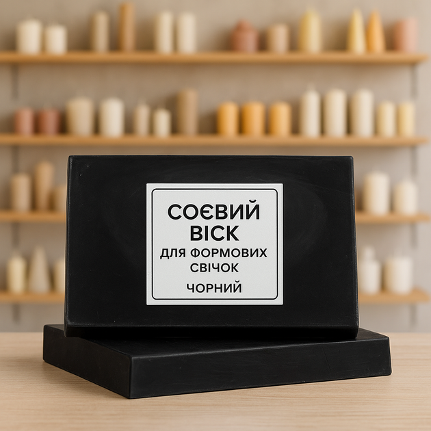 Соєвий віск для формових свічок, чорного кольору — 1 кг - Фото 8 Соєвий віск для формових свічок, чорного кольору — 1 кг - зображення 8