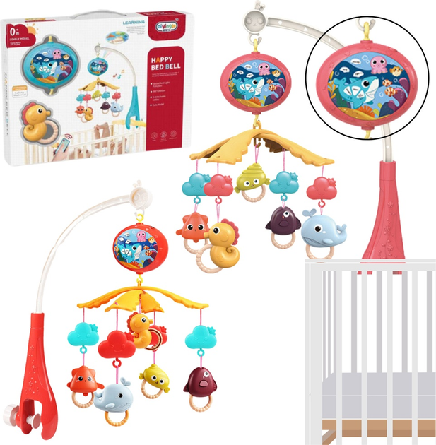 Karuzela do łóżeczka LEAN Toys Czerwona 20465 (5905991027522) - obraz 2