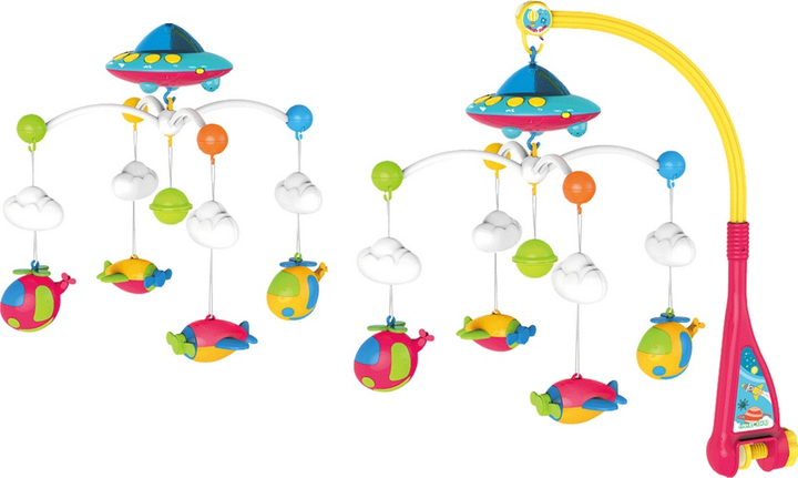 Karuzela do łóżeczka LEAN Toys Ufo Samoloty z projektorem i 108 melodiami 20453 (5905991027409) - obraz 4