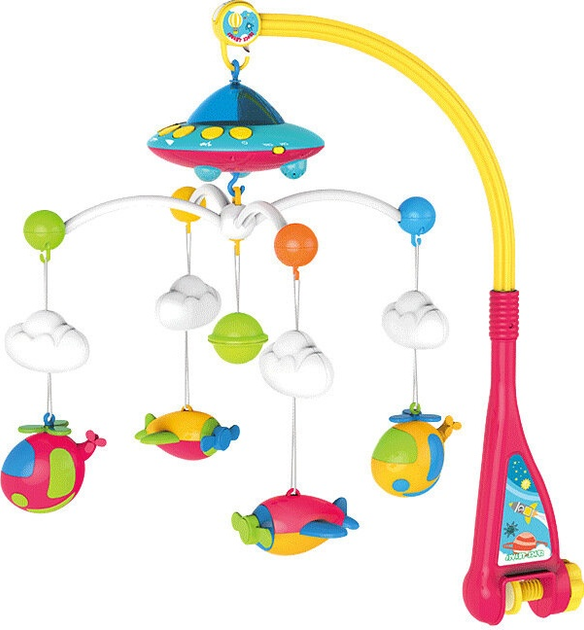 Karuzela do łóżeczka LEAN Toys Ufo Samoloty z projektorem i 108 melodiami 20453 (5905991027409) - obraz 5