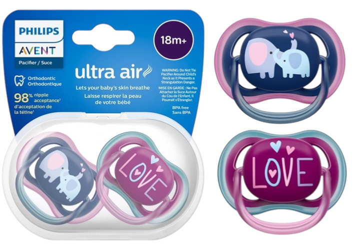 Smoczek ortodontyczny Philips AVENT Ultra Air 18m+ 2 szt SCF349/22 (8720689016599) - obraz 6
