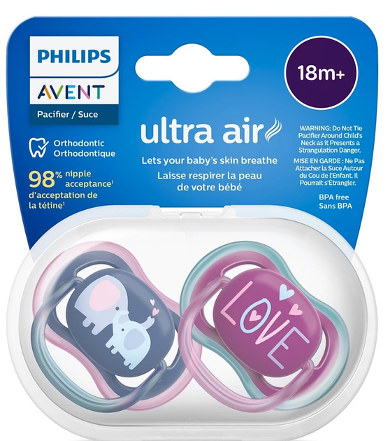 Smoczek ortodontyczny Philips AVENT Ultra Air 18m+ 2 szt SCF349/22 (8720689016599) - obraz 7