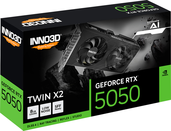 Karta graficzna INNO3D PCI-Ex GeForce RTX 5050 TWIN X2 8GB GDDR6 (128bit) (22572/20000) (HDMI, 3 x DisplayPort) (N50502-08D6-174071N) - obraz 3