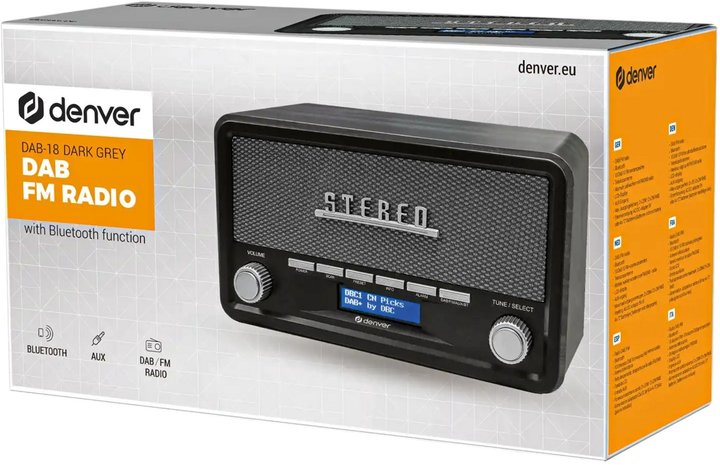 Odbiornik radiowy Denver DAB-18 Darkgrey (5706751042867) - obraz 9