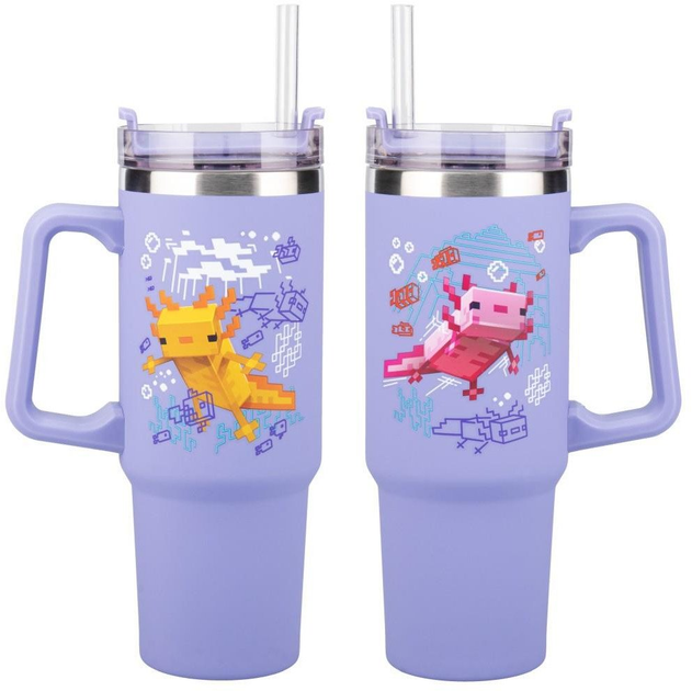 Kubek termiczny Paladone Minecraft Axolotl ze słomką 900 ml (5056577760699) - obraz 3