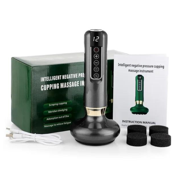 Массажер Cupping machine баночный, вакуумный, антицеллюлитный, 12 режимов, с инфракрасным нагреванием, серый - изображение 2