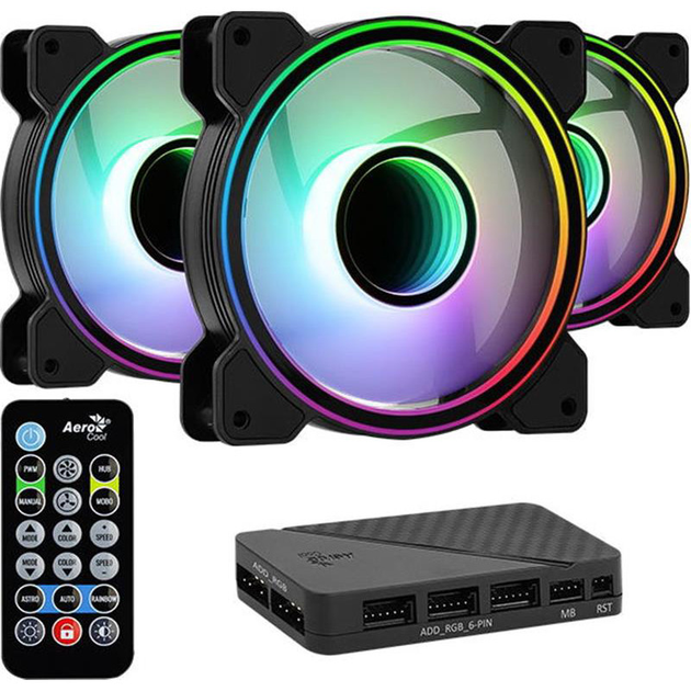 Вентилятор AeroCool Mirage 12 ARGB Pro (ACF3-MR10227.11), 120х120х25 мм, 6-Pin Чорний - изображение 10
