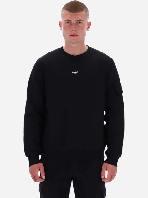 Світшот чоловічий Reebok Peter Cargo Pocket Crewneck 100240684 2XL Чорний (1200175360773) - зображення 1