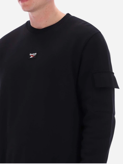 Світшот чоловічий Reebok Peter Cargo Pocket Crewneck 100240684 L Чорний (1200175360759) - зображення 3