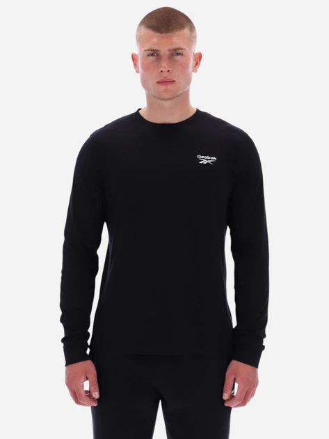 Лонгслів чоловічий Reebok Enzo Small Logo Crew 100240835 XL Чорний (1200175432616) - зображення 1