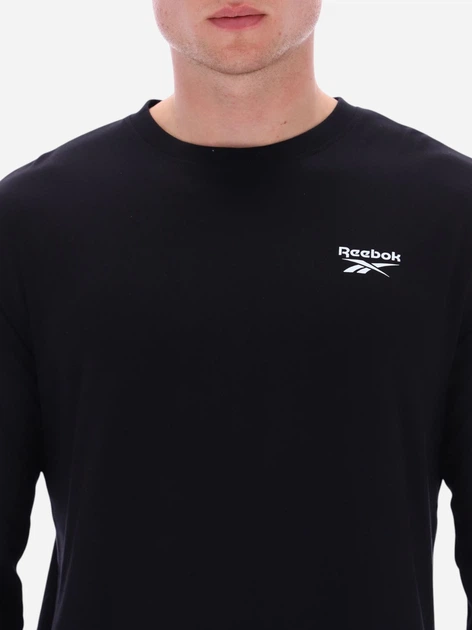 Лонгслів чоловічий Reebok Enzo Small Logo Crew 100240835 2XL Чорний (1200175432630) - зображення 4