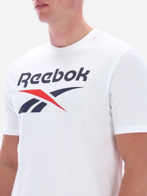 Футболка бавовняна довга чоловіча Reebok Bruno Big Logo Crew Neck Ss 100240889 M Біла (1200175459484) - зображення 4