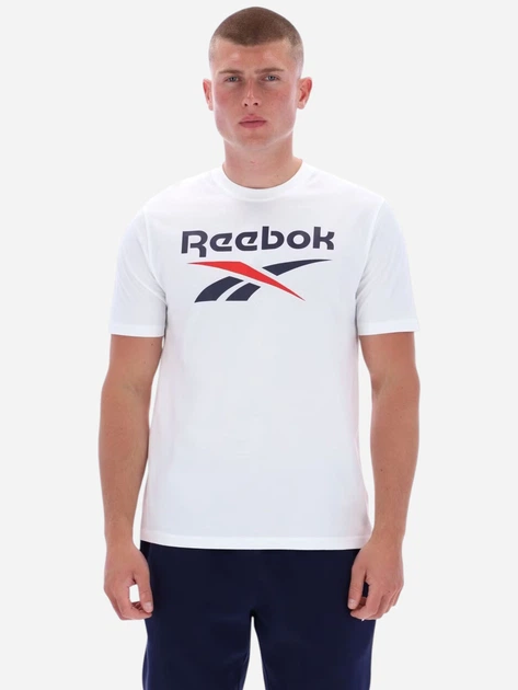 Футболка бавовняна довга чоловіча Reebok Bruno Big Logo Crew Neck Ss 100240889 XL Біла (1200175459521) - зображення 1