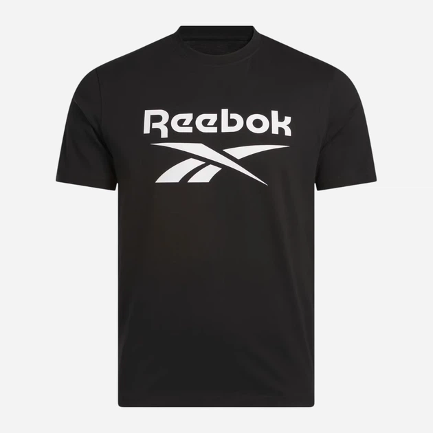 Футболка бавовняна довга чоловіча Reebok Chad Big Logo Crew Neck Ss 100240897 XL Чорна (1200175463900) - зображення 3