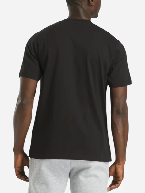 Футболка бавовняна довга чоловіча Reebok Chad Big Logo Crew Neck Ss 100240897 2XL Чорна (1200175463931) - зображення 2
