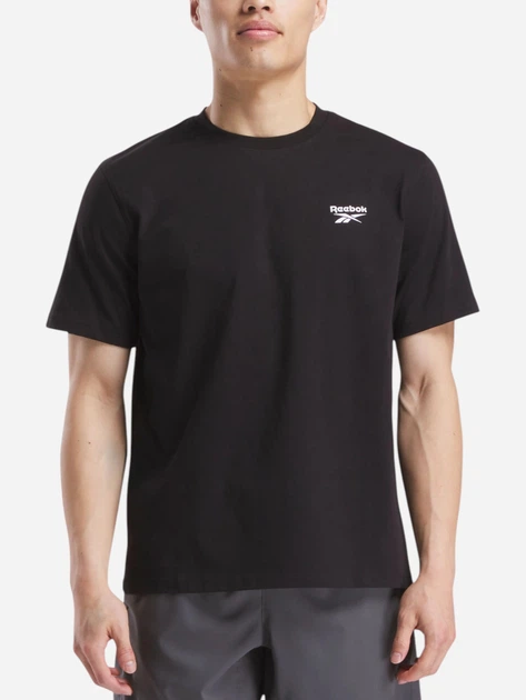 Футболка бавовняна довга чоловіча Reebok Cody Small Logo Crew Neck S 100240910 2XL Чорна (1200175470823) - зображення 1