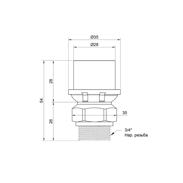 Перехідник прес Icma 26х3/4" ЗР №402 - зображення 2