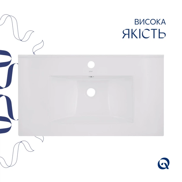Комплект Albatross: Раковина врезная мебельная 820x460x180 мм, White, прямоугольная + Донный клапан Pop-up PU02O - изображение 4