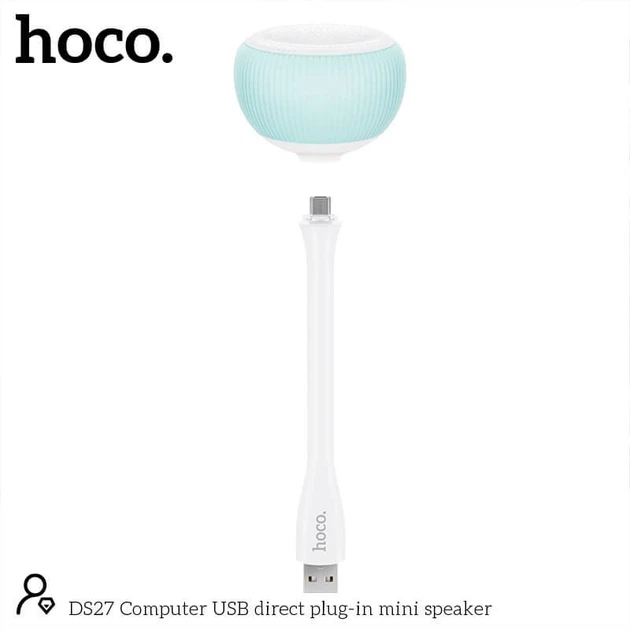 Комп'ютерна акустика колонка для ПК та ноутбука Hoco DS27 Computer USB direct plug-in mini speaker |в USB-порт, 40-мм динамік потужністю 3 Вт, компактна, регулювання кута нахилу| Біло-блакитний - Фото 3 Комп'ютерна акустика колонка для ПК та ноутбука Hoco DS27 Computer USB direct plug-in mini speaker |в USB-порт, 40-мм динамік потужністю 3 Вт, компактна, регулювання кута нахилу| Біло-блакитний - зображення 3