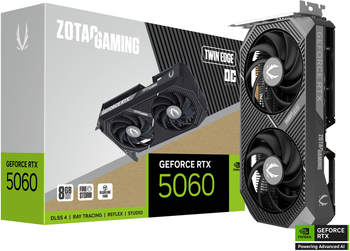 Karta graficzna Zotac PCI-Ex GeForce RTX 5060 GAMING Twin Edge OC 8GB GDDR7 (128bit) (2527/28000) (HDMI, 3 x DisplayPort) (ZT-B50600H-10M) - obraz 8