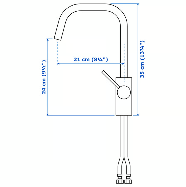 Смеситель ALMAREN IKEA 004.551.61 сталь - изображение 6