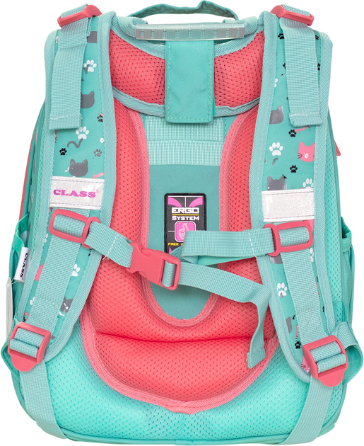 Рюкзак Class SchoolCase Mini Kittens 2 отделения 35х27х16 см Бирюзовый (8591662250404) - изображение 3