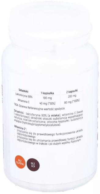 Suplement diety Aliness Lactoferrin LFS 90 % 100 mg 60 kapsułek (5903242580840) - obraz 2