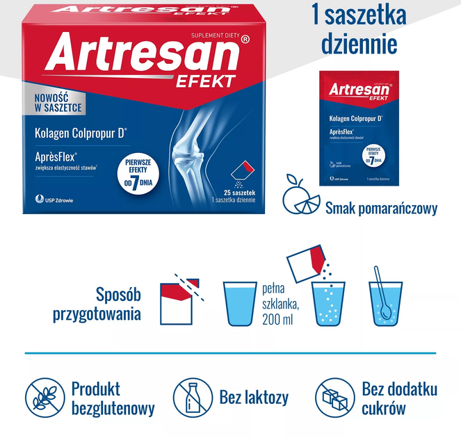 Харчова добавка Artresan Efekt Колаген Colpropur D 25 пакетиків (5904569250423) - зображення 3